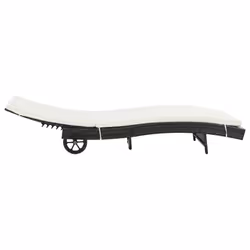VidaXL 3078465 sedia da esterno Salone Seduta imbottita Polietilene, Malacca, Acciaio Nero, Crema, Bianco