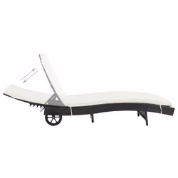 VidaXL 3078465 sedia da esterno Salone Seduta imbottita Polietilene, Malacca, Acciaio Nero, Crema, Bianco - Vista aggiuntiva 4