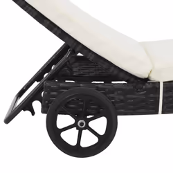 VidaXL 3078465 sedia da esterno Salone Seduta imbottita Polietilene, Malacca, Acciaio Nero, Crema, Bianco - Vista aggiuntiva 5