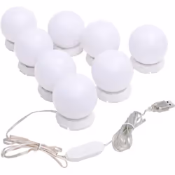 Questo kit di luci per specchi con 8 lampadine a LED vi consente di creare un trucco impeccabile senza ombre sul viso. Fornis ...
