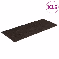 vidaXL Tappetini per scale autoadesivi 15 pz 60x25 cm marrone scuro rettangolari - Vista aggiuntiva 2
