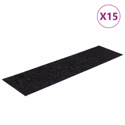 vidaXL Tappetini per scale autoadesivi 15 pz 76x20 cm neri rettangolari - Vista aggiuntiva 2