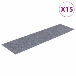 vidaXL Tappetini per scale autoadesivi 15 pz 76x20 cm Grigio chiaro Rettangolari - Vista aggiuntiva 2