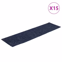 vidaXL Tappetini per scale autoadesivi 15 pz 76x20 cm Grigio Blu Rettangolari - Vista aggiuntiva 2