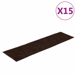 vidaXL Tappetini per scale autoadesivi 15 pz 76x20 cm marrone rettangolari - Vista aggiuntiva 2
