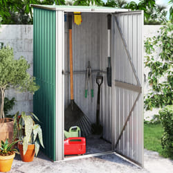 vidaXL Casetta da giardino verde 118,5x97x209,5 cm in acciaio zincato