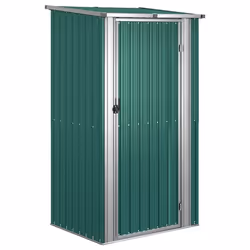 vidaXL Casetta da giardino verde 118,5x97x209,5 cm in acciaio zincato - Vista aggiuntiva 2