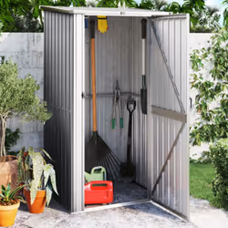 Aumentate lo spazio dove riporre gli oggetti e proteggete i vostri attrezzi grazie a questo capanno da giardino. Materiale pr ...