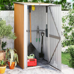 Vidaxl - Capanno da Giardino Marrone 118,5x97x209,5 cm Acciaio Zincato
