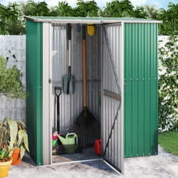 vidaXL Casetta da giardino verde 180,5x97x209,5 cm in acciaio zincato