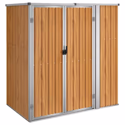 vidaXL Capanno per Attrezzi Marrone 161x89x161 cm in Acciaio Zincato - Vista aggiuntiva 2