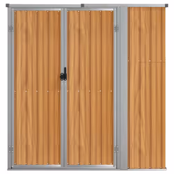 vidaXL Capanno per Attrezzi Marrone 161x89x161 cm in Acciaio Zincato - Vista aggiuntiva 3
