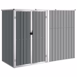 vidaXL Capanno per Attrezzi Grigio 225x89x161 cm in Acciaio Zincato - Vista aggiuntiva 2