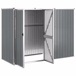 vidaXL Capanno per Attrezzi Grigio 225x89x161 cm in Acciaio Zincato - Vista aggiuntiva 3