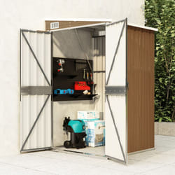 Capanno Giardino a Parete Marrone 118x100x178cm Acciaio Zincato Vidaxl 4468