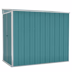vidaXL Capanno Giardino a Parete Verde 118x194x178 cm Acciaio Zincato - Vista aggiuntiva 2