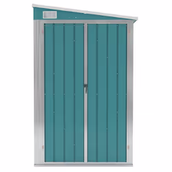vidaXL Capanno Giardino a Parete Verde 118x194x178 cm Acciaio Zincato - Vista aggiuntiva 3
