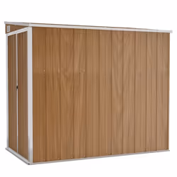 vidaXL Capanno Giardino a Parete Marrone 118x194x178cm Acciaio Zincato - Vista aggiuntiva 2