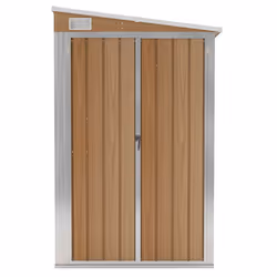 vidaXL Capanno Giardino a Parete Marrone 118x194x178cm Acciaio Zincato - Vista aggiuntiva 3