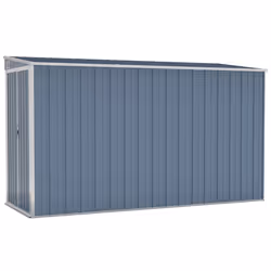 vidaXL Capanno Giardino a Parete Grigio 118x288x178 cm Acciaio Zincato - Vista aggiuntiva 2