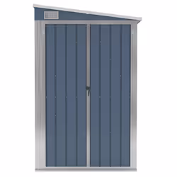 vidaXL Capanno Giardino a Parete Grigio 118x288x178 cm Acciaio Zincato - Vista aggiuntiva 3