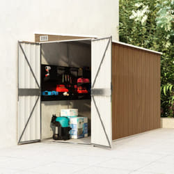 Capanno Giardino a Parete Marrone 118x288x178cm Acciaio Zincato Vidaxl 7480