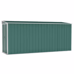 vidaXL Capanno Giardino a Parete Verde 118x382x178 cm Acciaio Zincato - Vista aggiuntiva 2