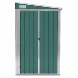 vidaXL Capanno Giardino a Parete Verde 118x382x178 cm Acciaio Zincato - Vista aggiuntiva 3