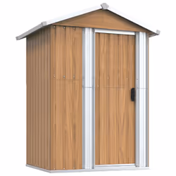 Capanno da Giardino Marrone 126x97,5x177 cm Acciaio Zincatocod mxl 69505 - Vista aggiuntiva 2