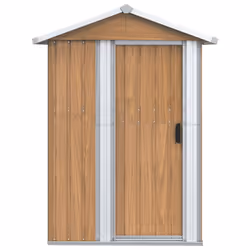 Capanno da Giardino Marrone 126x97,5x177 cm Acciaio Zincatocod mxl 69505 - Vista aggiuntiva 3