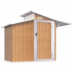 Capanno da Giardino Marrone 270x130x208,5 cm Acciaio Zincatocod mxl 117498 - Vista aggiuntiva 2