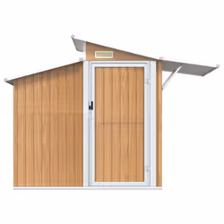 Capanno da Giardino Marrone 270x130x208,5 cm Acciaio Zincatocod mxl 117498 - Vista aggiuntiva 3