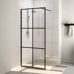 Rinnovate il vostro bagno donandogli un nuovo stile grazie a questa moderna parete per doccia con vetro trasparente. Ha uno s ...