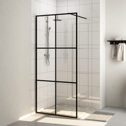 Parete per Doccia Walk-in, Box doccia Vetro Trasparente esg Nera 100x195 cm Vidaxl 55226