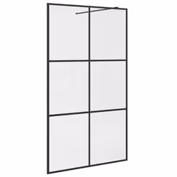 vidaXL Parete per Doccia Walk-in Vetro Trasparente ESG 115x195cm Nera - Vista aggiuntiva 2