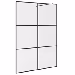 vidaXL Parete per Doccia Walk-in Vetro Trasparente ESG 140x195cm Nera - Vista aggiuntiva 2