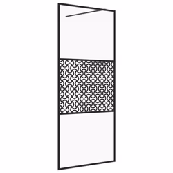 vidaXL Parete per Doccia Walk-in Vetro Trasparente ESG 80x195 cm Nera - Vista aggiuntiva 2