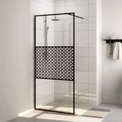 Rinnovate il vostro bagno donandogli un nuovo stile grazie a questa moderna parete per doccia con vetro trasparente. Ha uno s ...