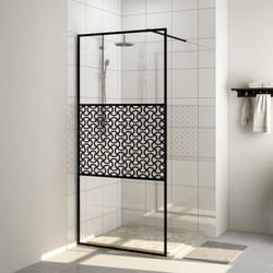 Parete per Doccia Walk-in, Box doccia Vetro Trasparente esg 100x195cm Nera Vidaxl 32887