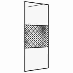 vidaXL Parete per Doccia Walk-in Vetro Trasparente ESG 115x195cm Nera - Vista aggiuntiva 2