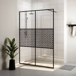Rinnovate il vostro bagno donandogli un nuovo stile grazie a questa moderna parete per doccia con vetro trasparente. Ha uno s ...