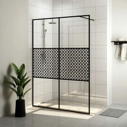 Parete da doccia elegante con decorazione nera centrale varie misure disponibili dimensioni: 140 x 195 cm
