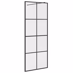 vidaXL Parete per Doccia Walk-in Vetro Trasparente ESG 80x195 cm Nera - Vista aggiuntiva 2