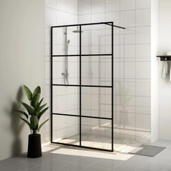 Parete per Doccia Walk-in, Box doccia Vetro Trasparente esg 90x195 cm Nera Vidaxl 97024