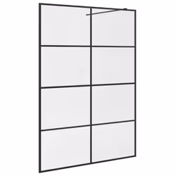 vidaXL Parete Doccia Walk-in in Vetro Trasparente ESG 140x195cm Nera - Vista aggiuntiva 2