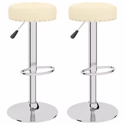 vidaXL Sgabelli da Bar 2 pz Crema in Tessuto - Vista aggiuntiva 2
