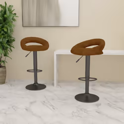 Colore: Marrone Materiale: Velluto (100% poliestere), acciaio verniciato a polvere Dimensioni complessive: 45 x 43 x (75 - 97 ...