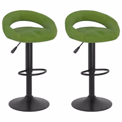 vidaXL Sgabelli da Bar 2 pz Verde Chiaro in Velluto - Vista aggiuntiva 2
