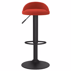 vidaXL Sgabello da Bar Rosso Vino in Velluto - Vista aggiuntiva 3