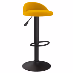 vidaXL Sgabello da Bar Giallo in Velluto - Vista aggiuntiva 2